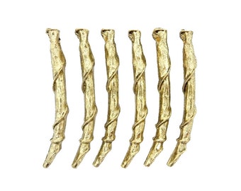 10 pcs Brass Charm Spiral Spike Pendant 47mm Brass - HRB -Bulk of 10 - (S65B11-02)