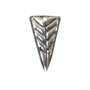 Silver Rustic Pendant-- Sterling Silver Arrowhead Artisan Charm Pendant (SBC-07)