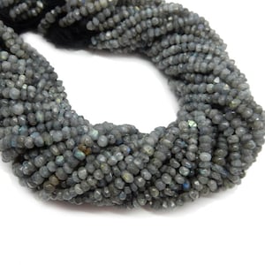 Petite Labradorite Rondelle Petite Beads -- 3-4mm Beads -- ONE FULL STRAND (S15B10-01)