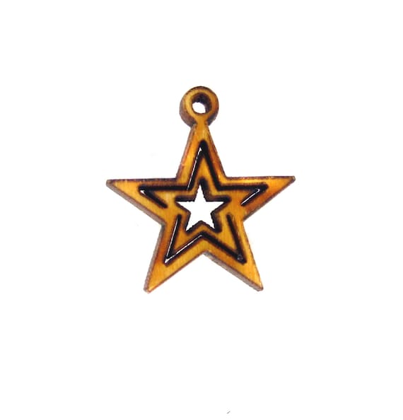 3 pieces Star Wood Charm Pendant-- Baltic Birch Wood Star Charm Pendant (WJ-28)