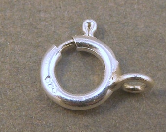 Spring Ring Clasp .925 Sterling Silver 5mm Closed - 25 total