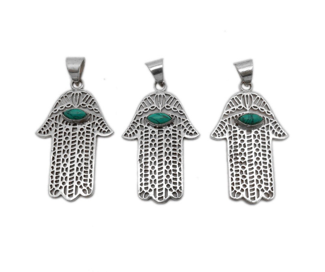 Hamsa hand pendant silver Clearance