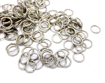 Biegeringe Offen 18 GA (.018) Antique Silver Toned Messing 9-11mm --- 1 Beutel (S74B7-02)
