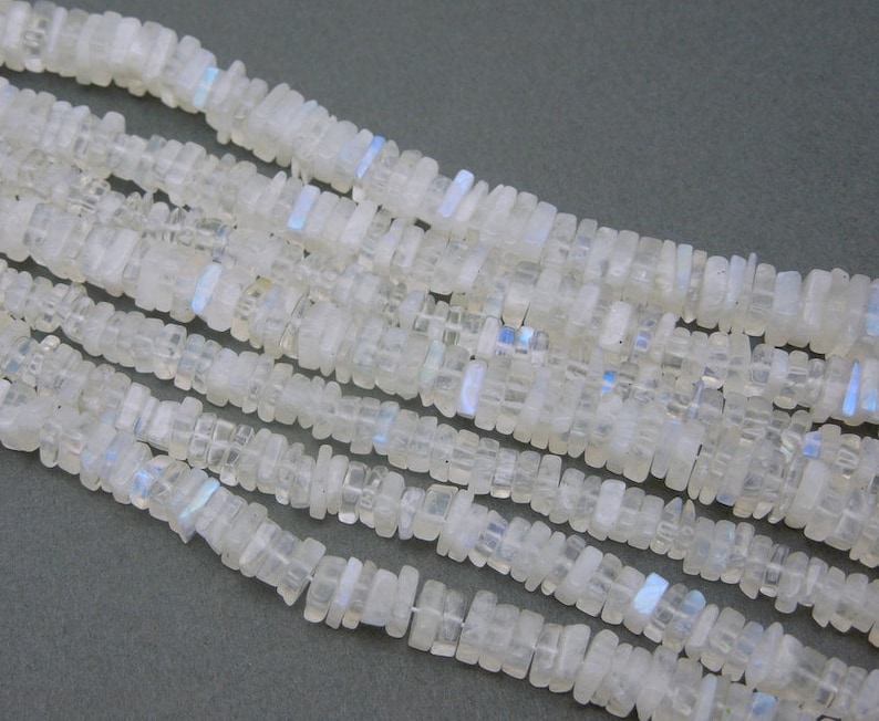 4mm Moonstone Square Beads S73B2-05 ONE STRAND Moonstone Square Beads