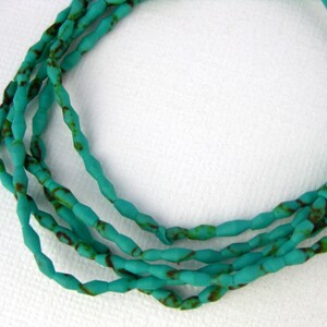 Turquoise Beads - Tiny 4mm x 3mm Turquoise Heishi Beads-- 1 Full STRAND (S103B9-03)