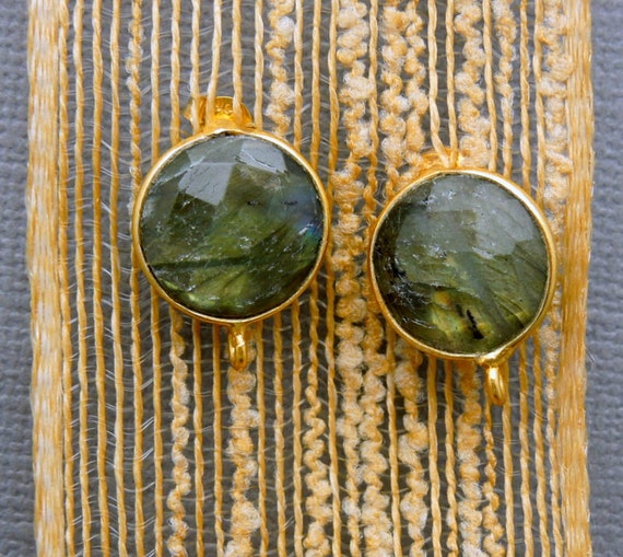 Labradorite Half Moon Stud Earrings Teardrop Gold-plated Sterling Silver Labradorite Half Moon Stud Earrings Teardrop Gold-plated Sterling Silver
