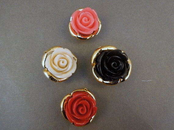 Pink Rose Pendant electroplated 24k gold