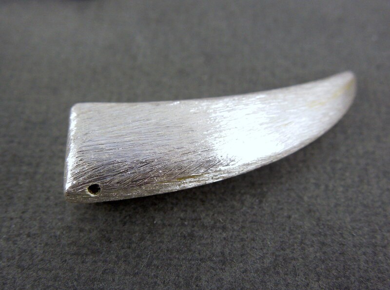 Silver Horn Bead Brushed Sterling Silver Horn Bead S22B109 Etsy
