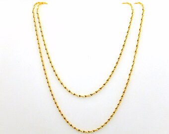 Gold Over Sterling Necklace -  18" Gold Over Sterling Silver  Twisted Finished Necklace  (S43B10-08)