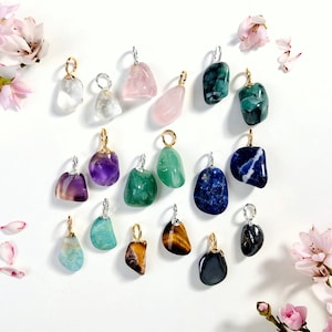 Gemstone Tumbled Pendants with Fancy Bail - Small (S24B21)