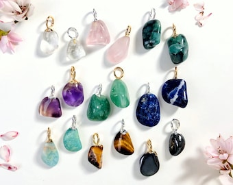 Gemstone Tumbled Pendants with Fancy Bail - Small (S24B21)