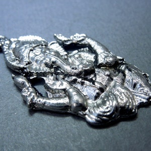 Silver Ganesha Pendant- Silver Toned Brass Round GANESHA Charm Pendant (S59B5-04) image 3