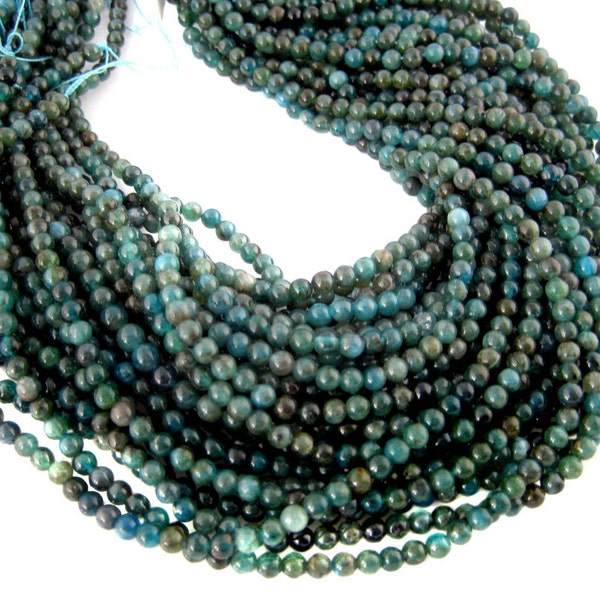 Chrysocolla Beads-- Chrysocolla 4- 5mm Round Seed Beads -- Full STRAND (S91B11-04)