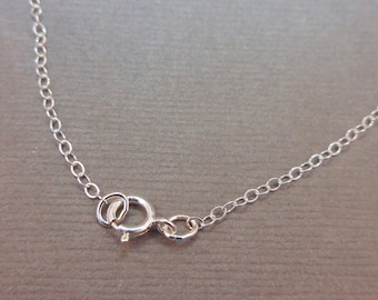 Chain Finished Necklace Sterling Silver .925 Cable Chain Spring Clasp 1.3mm 16"
