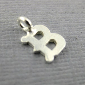 Silver Personalized Initial Letter Charm-- Sterling Silver "B" Pendant Charm