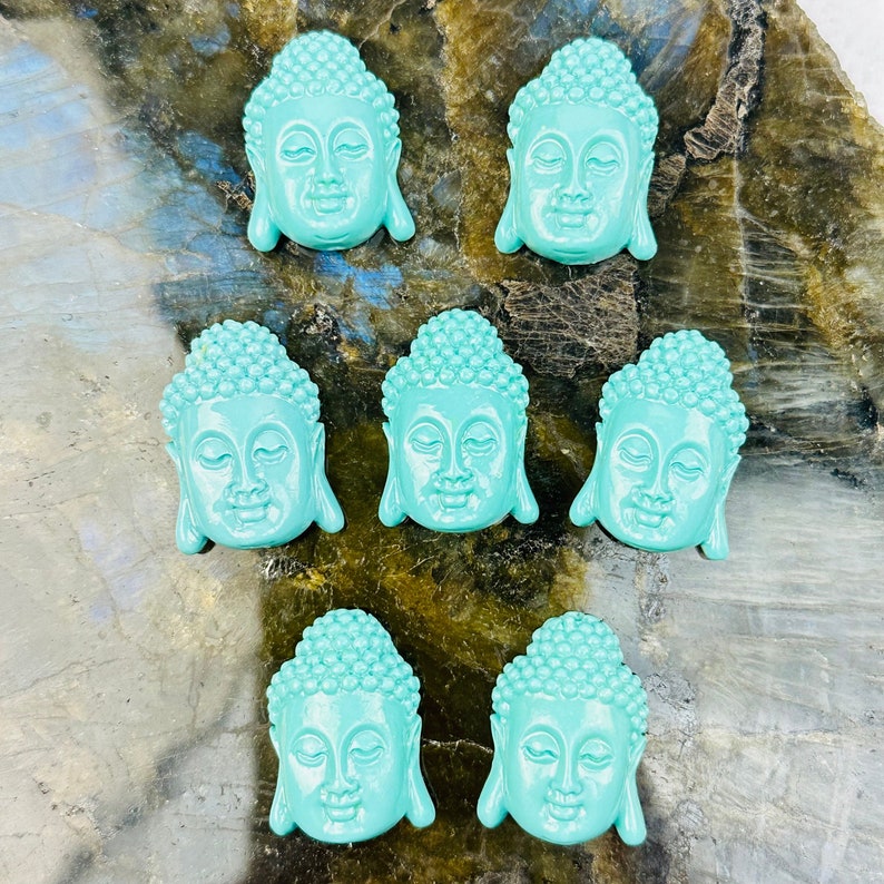 Turquoise Color Buddha Buddah Bead Beads Beautiful Budhha Head Bead S24B1-02 image 2
