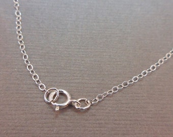 Chain Finished Necklace Sterling Silver .925 Cable Chain Spring Clasp 1.3mm 20"