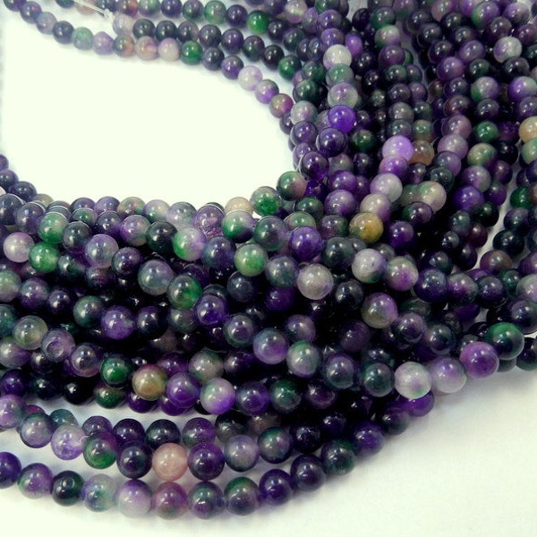 Rainbow Fluorite Beads-- Rainbow Fluorite Round Beads-- 7mm Fluorite Beads-- 1 STRAND (S40B8-03)
