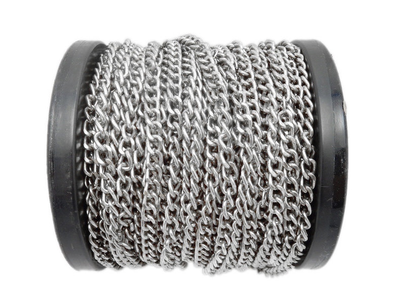 1 Foot CHN-560 1ft Antique Silver Toned Beveled Curb Link Chain