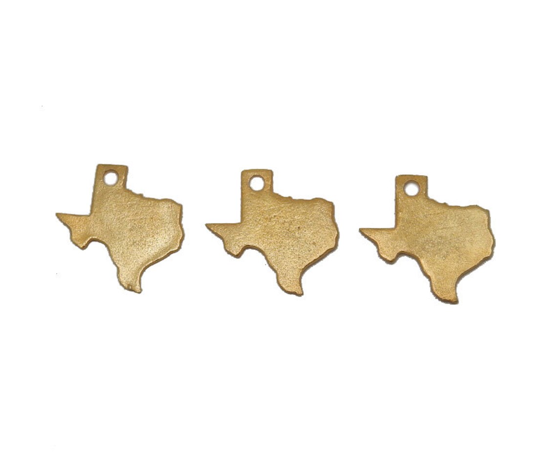 Texas State Cast in Gold Over Sterling Silver Cast Charm Etsy