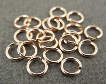 10 Jump Rings Open 20 GA ROSE Gold Fill 4mm --- 10 jumprings