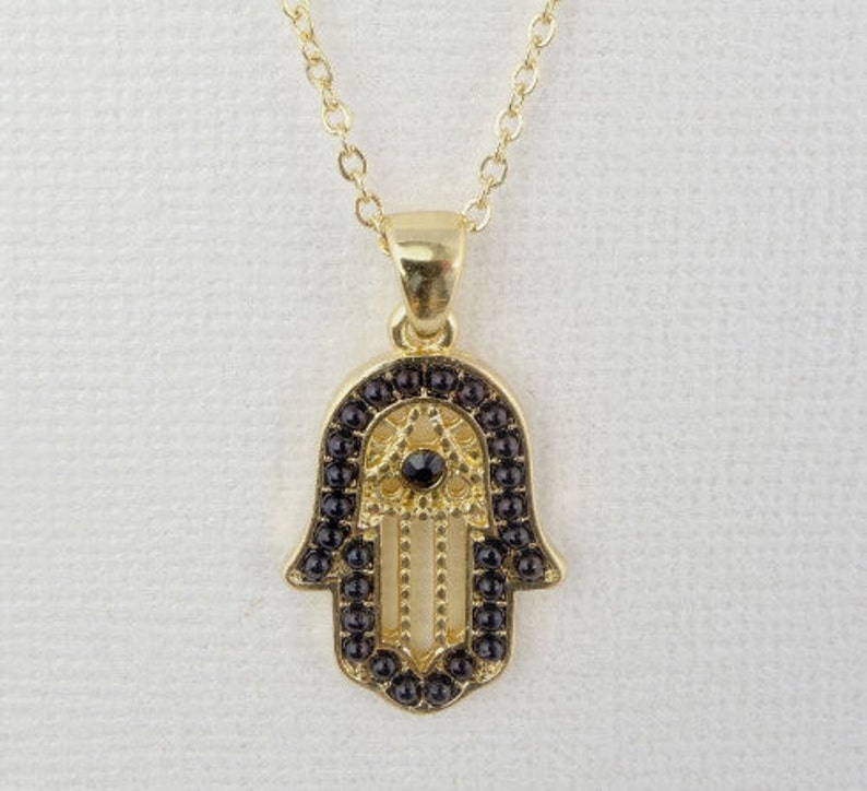 Hamsa Charm Necklace Available on Gold Plated Adjustable Etsy