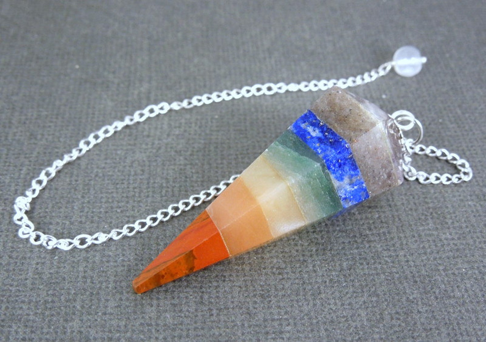 Seven Chakras Point Pendulum Pendant Rainbow Seven Chakra Etsy