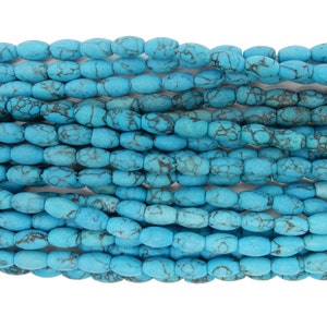 Howlith Perlen - Türkis Barrel Perlen - Halskette Strang mit Quaste - ONE (1) STRAND (S107B2-01)