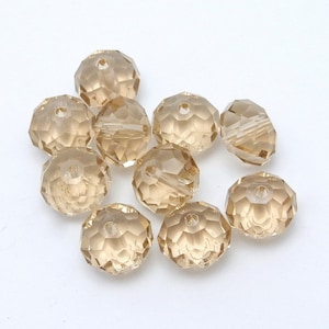 Petite Chinese Crystal Beads - Champagne Colored 6mm Chinese Crystal Beads - PACK OF 10 (S80B4-05)