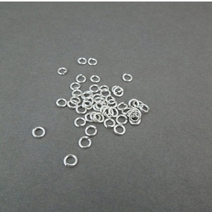 5 Jumprings Sterling Silver Open Jump Rings 4mm 20 Gauge - 5 Jump rings
