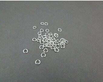 5 Jumprings Sterling Silver Open Jump Rings 4mm 20 Gauge - 5 Jump rings