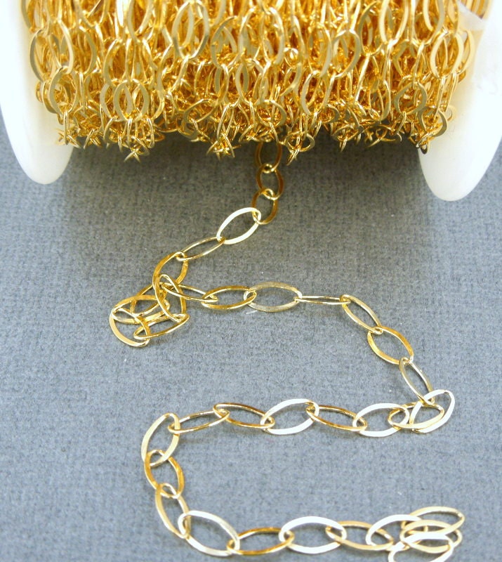 Gold Fill Chain - Gold Filled 8mm x 5mm Twisted Oval LInk Chain-- BY …