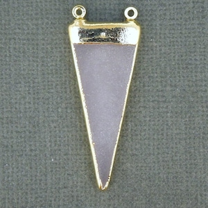 Pink Glass Triangle Pendant Charm edged in 24k Gold- Exclusive Design (S2B3-01)