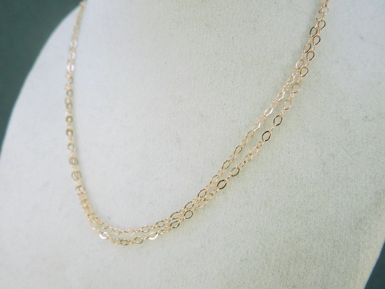Rose Gold Fill Chain Finished 30 Flat Cable 1.3mm BULK Etsy
