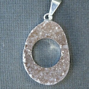 •QUARTZ DRUZY - FREEFORM• sterling silver pendant main image 0