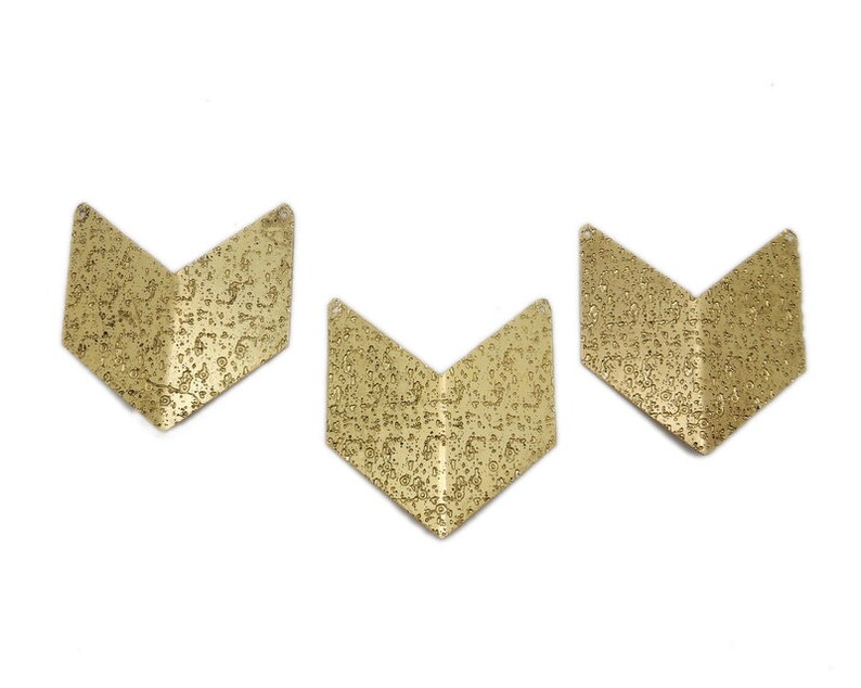 Chevron Connector Large Chevron Double Bail Brass Tibetan Style Pendant S86B11-04