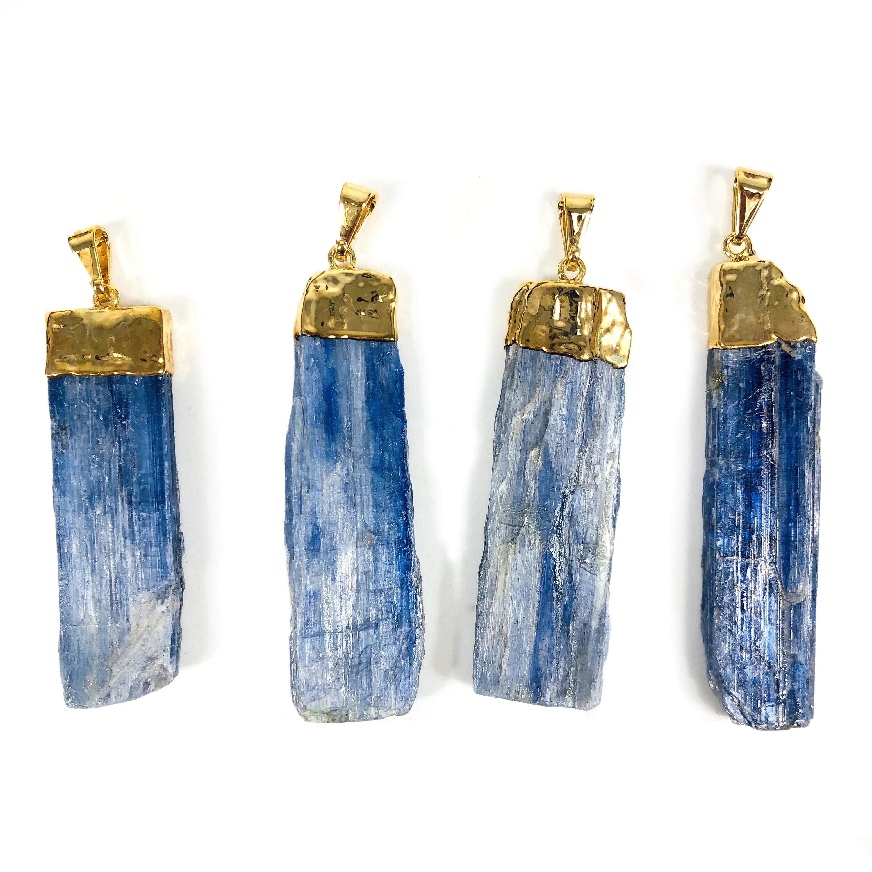 Kaya♡14kgf Raw Blue Kyanite Large Pendant Gold Electroplated Cap