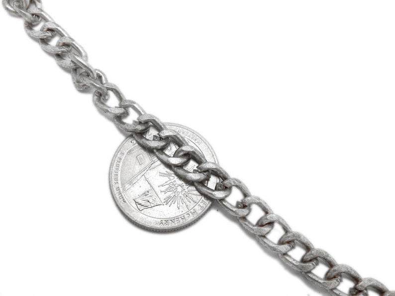 1 Foot CHN-560 1ft Antique Silver Toned Beveled Curb Link Chain