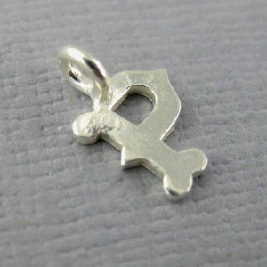 Silver Personalized Initial Letter Charm-- Sterling Silver "P" Pendant Charm