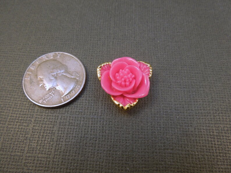 Pink Rose Pendant layered in 24k gold (S2-B4-12) image 2