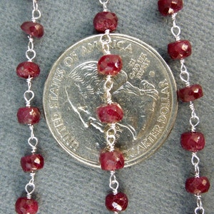 Gemstone Chain - Dyed Ruby Wire Wrapped Sterling Silver Chain - Beaded ...