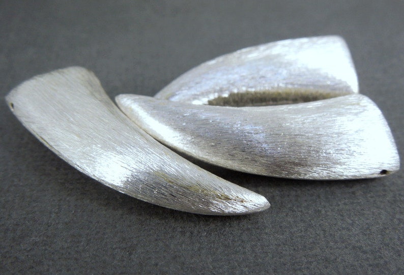 Silver Horn Bead Brushed Sterling Silver Horn Bead S22B109 Etsy
