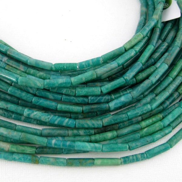 Amazonite Beads-- 14mm Amazonite Tube Beads - 1 STRAND (YY-02)