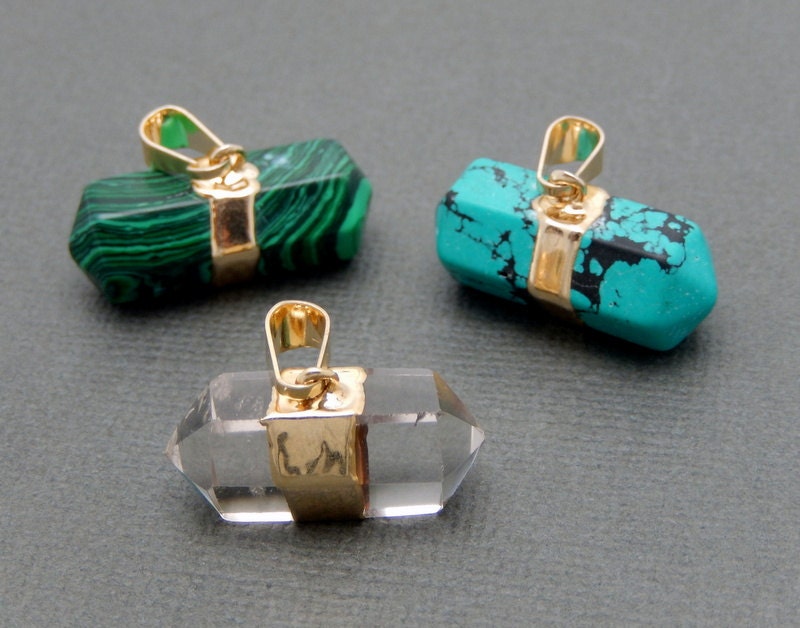 ブルー ゴールドストーン プチ ダブル ターミネーテッド ペンダント