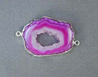 ドゥルージーピンクアゲート、スターリングシルバーアゲートペンダント