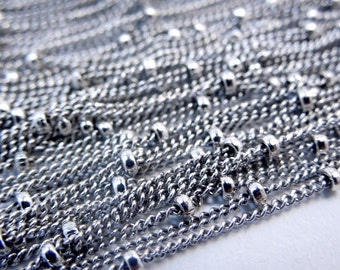 Oxidized Silver-Plated 18" Satellite Finished Chain 1.6mm links (ZZ-12)