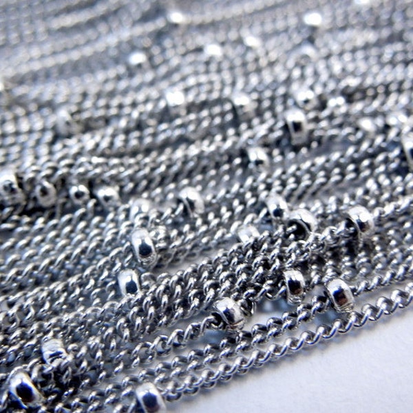 Oxidized Silver-Plated 18" Satellite Finished Chain 1.6mm links (ZZ-12)