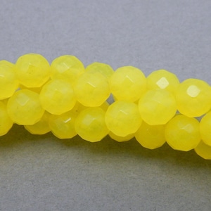 Bright Yellow Jade Beads -- Dyed Jade 7mm Rondelle Beads -- STRAND (S93B5-02)