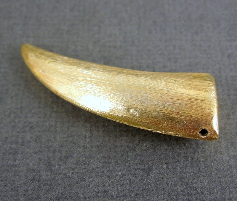 Gold Horn Bead Brushed Gold over Sterling Silver Horn Bead Etsy