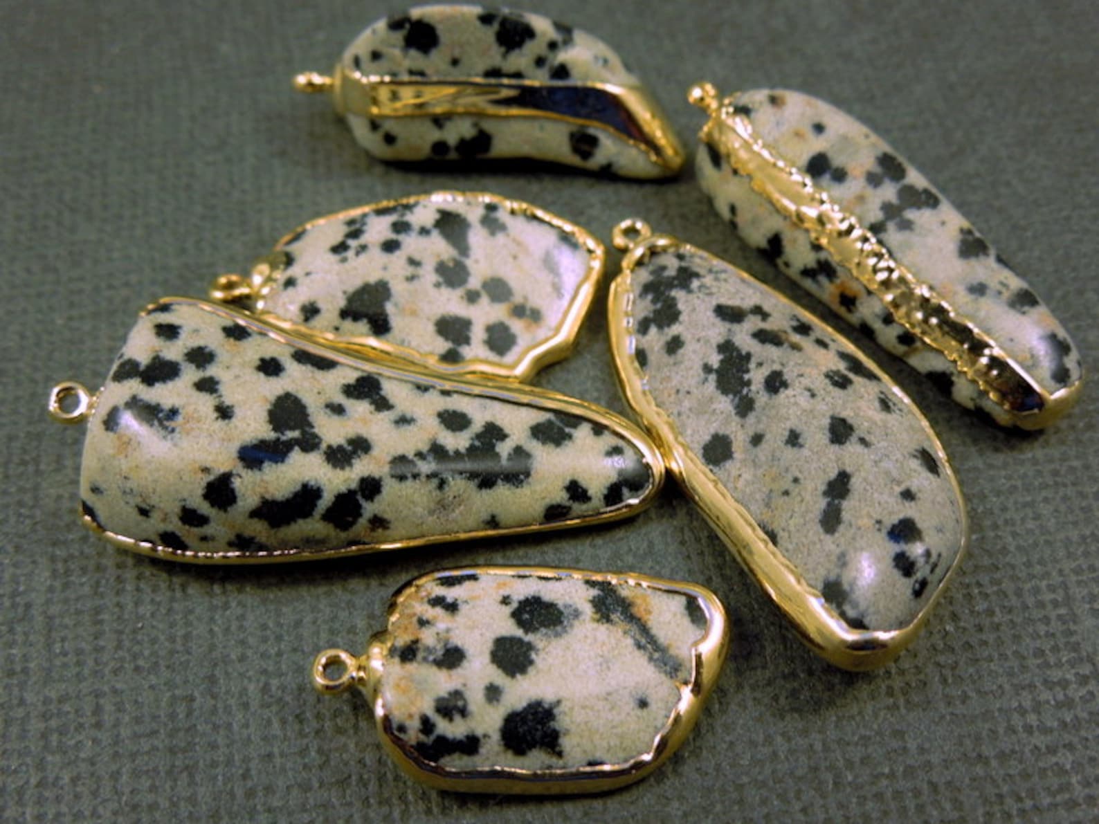 •DALMATIAN JASPER - OVAL• sterling silver pendant